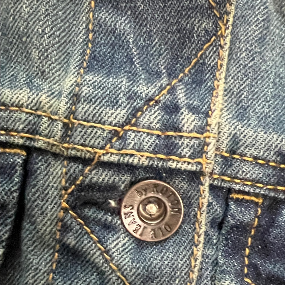 Denim Vest With Patterned Back - image 3